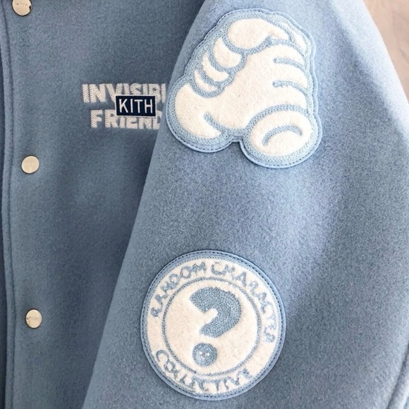 NWT KITH x Invisible Friends Size M - Wool Varsity Jacket Blue Limited Edition - Picture 5 of 11